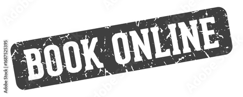 book online rectangular sign. book online stamp