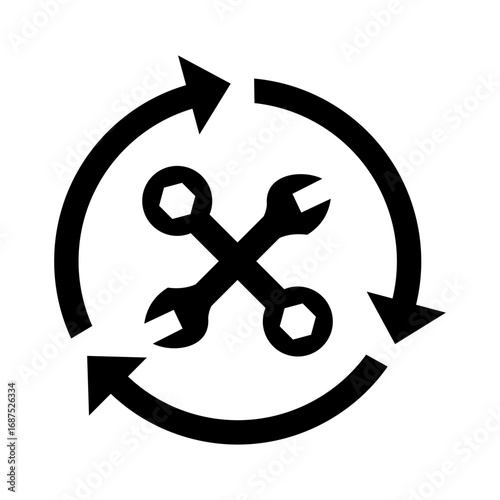 Maintenance Icon Vector Illustration Glyph Version