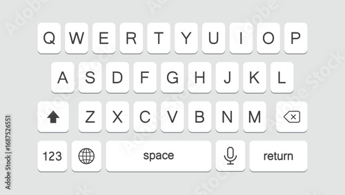 Keyboard for smartphone in gray