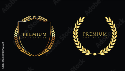 Gradient golden luxury labels collection