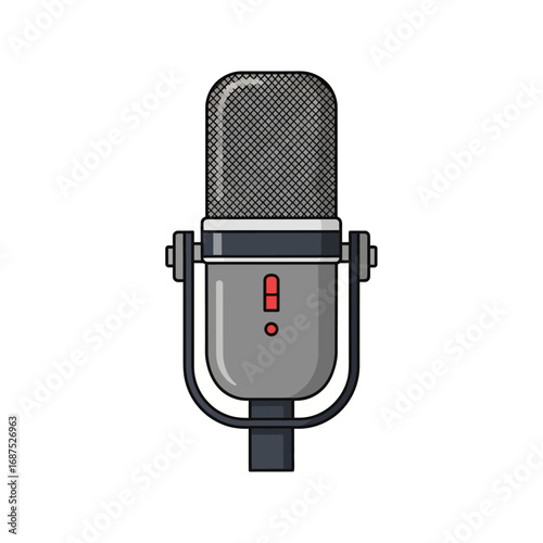 Vector Illustration of a Retro Studio Microphone
