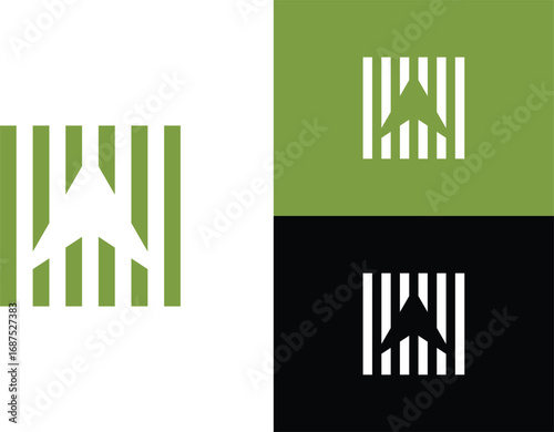 A shaped agricultural drone logo design – modern abstract technology symbol