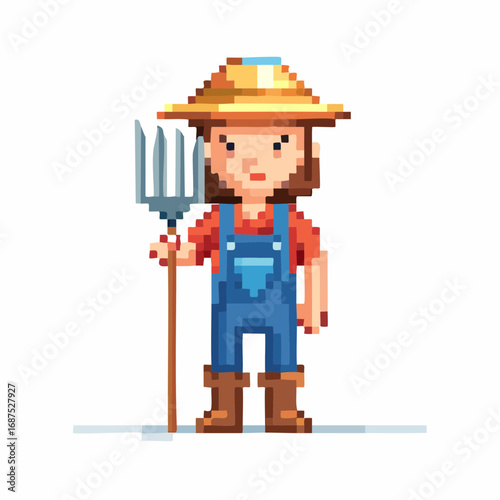 Pixel Art Farmer Character Sprite