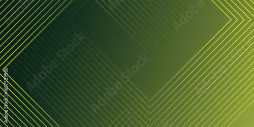 Green abstract background with glowing geometric lines. Modern gradient rounded square lines pattern. background pattern tecnology eps10
