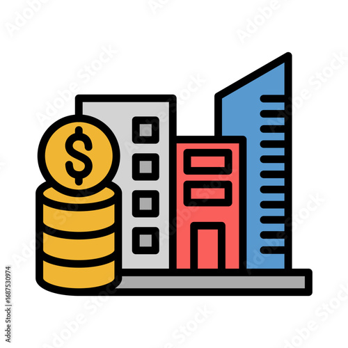 Corporation Icon Vector Illustration Color Version