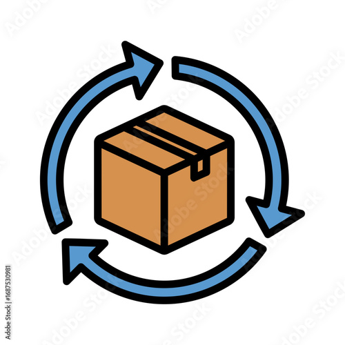 Supply Chain Icon Vector Illustration Color Version