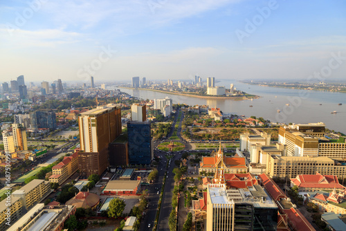 Photos Phnom Penh City Skyline Cityscape Tonle Sap Mekong River Cambodia