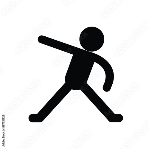 baseball player silhouette vector, Man Stretching Yoga Exercise Icon