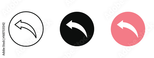 Return icon in fill colored outline style on a clean white background, representing product returns, exchanges, and reverse logistics.