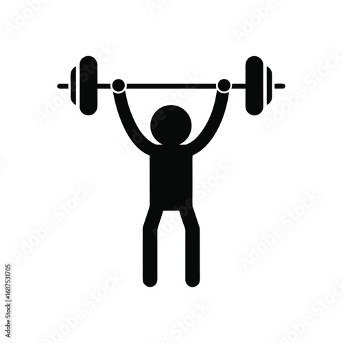 Man lifting weights, Weightlifter Icon on Flat Color Circle Buttons