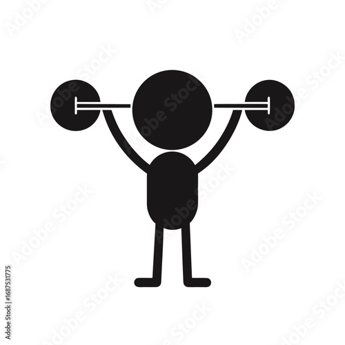 Weightlifter Icon on Flat Color Circle Buttons