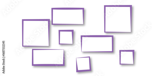 Vector illustration of a wooden frame and icons. Vertical rectangle frame, black exterior frame overlaid with white frame on white background. Vector stock illustration.