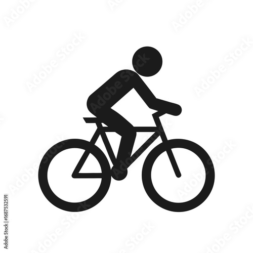 silhouette of a cyclist on a bicycle, Cycling icon flat icon vector on white background.