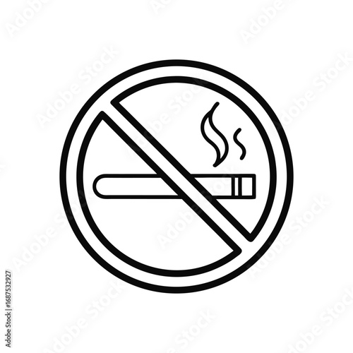 no smoking sign on white