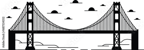 a bridge spanning water with cars passing under it