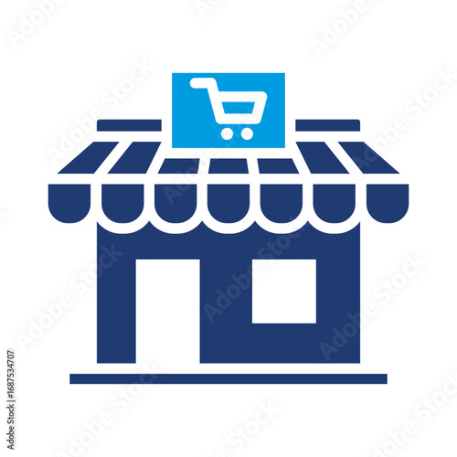 Retail Icon Vector Illustration Blue Version