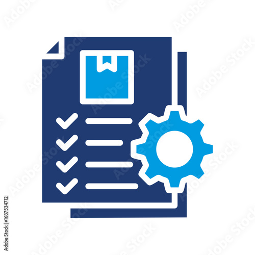 Logistics Management Icon Vector Illustration Blue Version