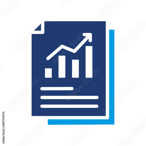 Reporting Icon Vector Illustration Blue Version