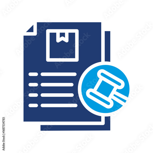 Tender Icon Vector Illustration Blue Version