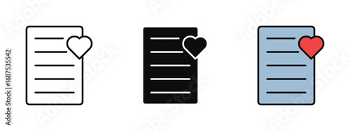 Wishlist icon in fill colored outline style on a clean white background, representing favorites, saved items, and shopping lists.
