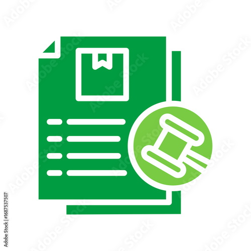 Tender Icon Vector Illustration Green Version