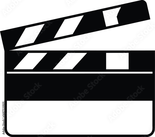 Filmmaking Clapperboard Icon, Movie Production Clapperboard, Open Clapperboard Symbol, Black and White Clapperboard, Cinema Clapperboard Graphic