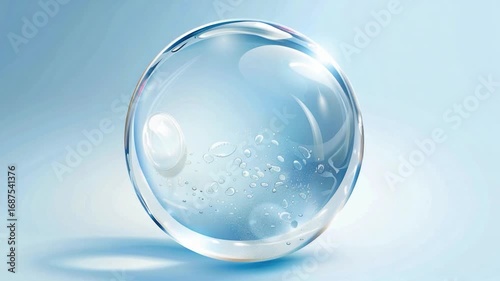 Wallpaper Mural A transparent glass sphere filled with colorful bubbles against a calm blue background Torontodigital.ca