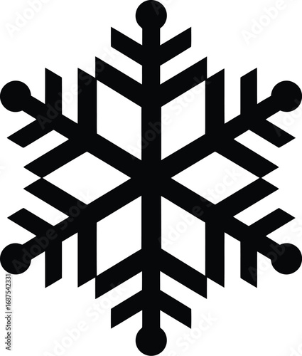 Snowflake winter christmas ice crystal frost snow holiday season vector graphic
