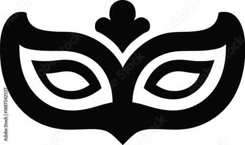 Elegant venetian masquerade mask vector icon for party ball and festival design