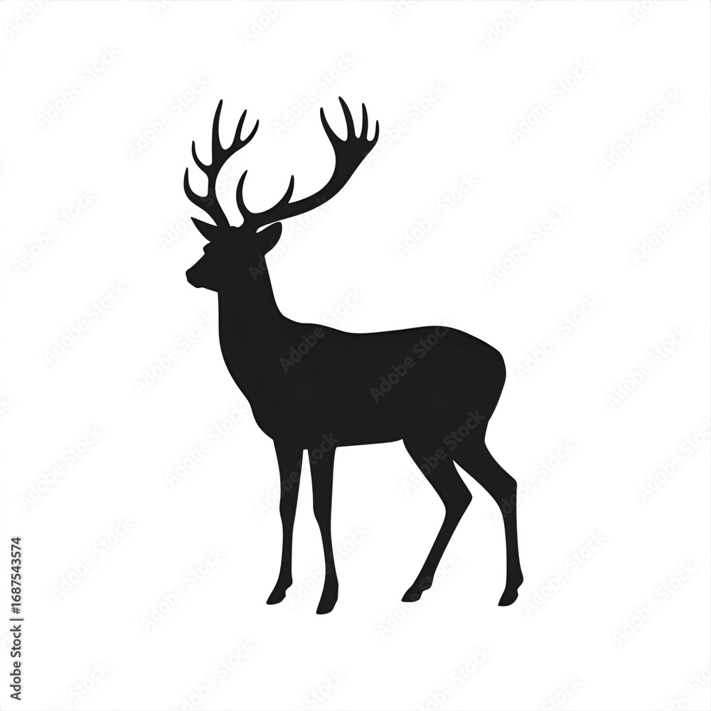 Obraz premium deer silhouette vector