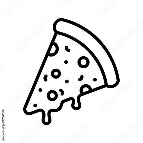 Pizza Icon Vector Illustration Line Version