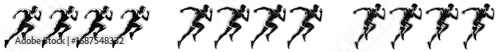 Male runner sequence in motion graphic style running