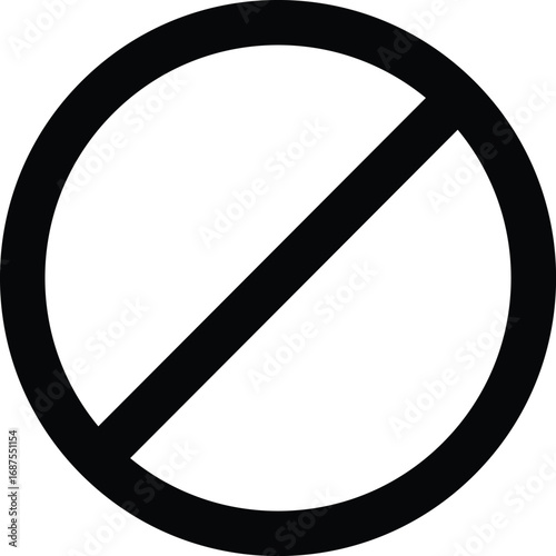 Prohibition Symbol Silhouette Vector – No Entry Warning Sign, Stop or Not Allowed Icon Isolated on Transparent Background.