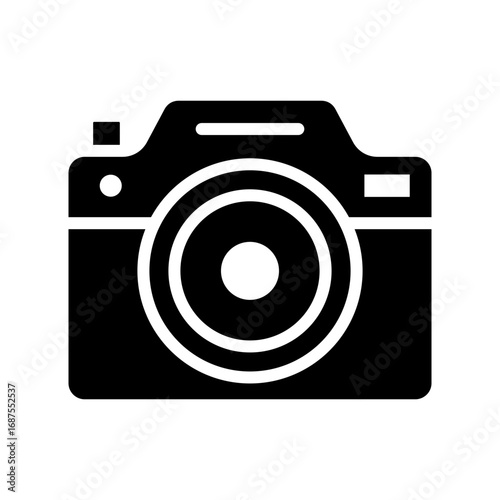 Camera Icon Vector Illustration Glyph Version