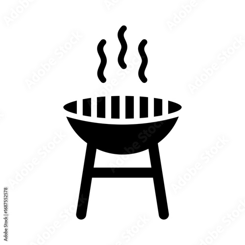 Barbecue Icon Vector Illustration Glyph Version