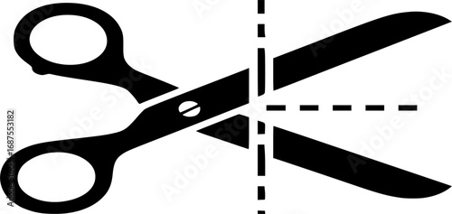 scissors cut stencil icon silhouette vector illustration