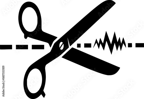 scissors cut stencil icon silhouette vector illustration