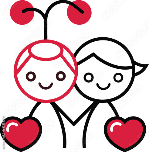 Cherished couple embracing in vibrant colors