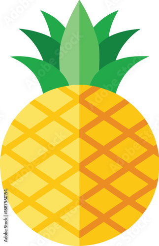 Vibrant pineapple illustration with tropical leaves and exotic fruits