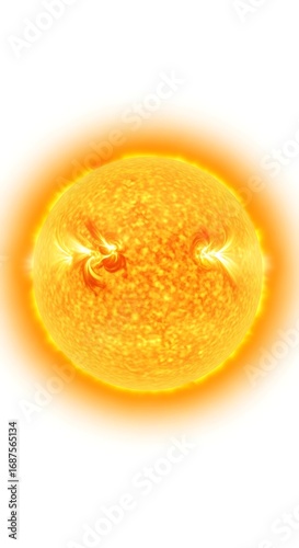 The Suns Fiery Surface with Solar Flares Erupting.