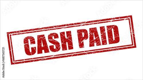 Cash paid stamp with grunge texture