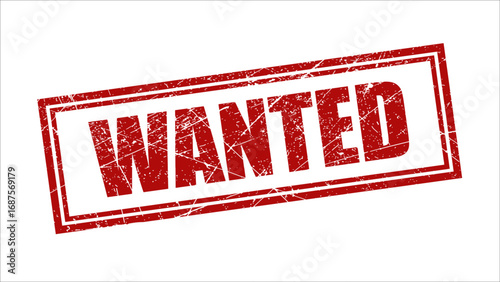 Wanted stamp with grunge texture