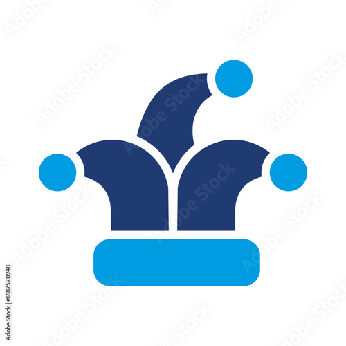 Jester Icon Vector Illustration Blue Version