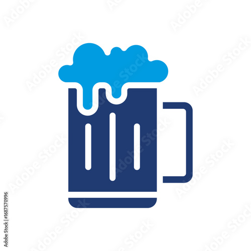 Beer Icon Vector Illustration Blue Version