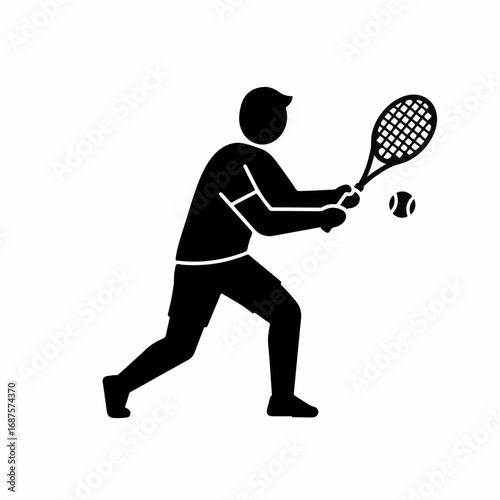 Dynamic tennis player in action hitting a forehand with intense focus and athletic grace on the court