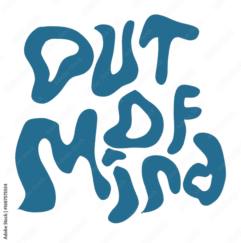 Obraz premium Groovy Retro Typography Illustration – Out of Mind Poster