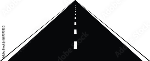 a black road triangle icon on transparent background
