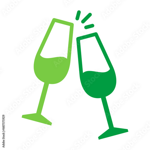 Cheers Icon Vector Illustration Green Version