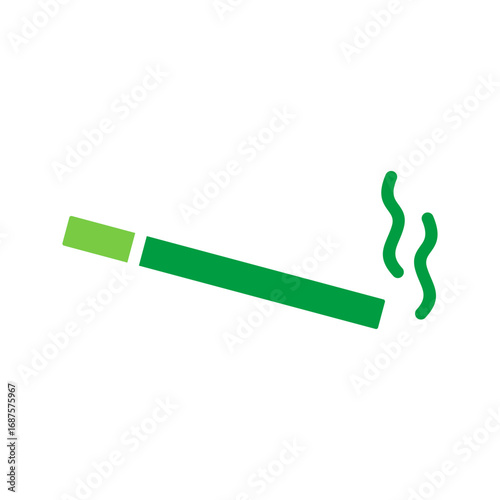 Cigarette Icon Vector Illustration Green Version