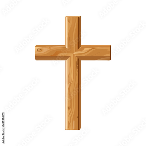 wooden cross on white background